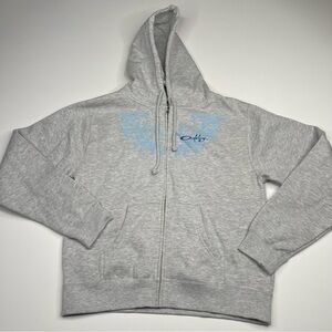 Oakley Hoodie Full Zip Kangaroo Pocket Beachy Grey Blue Skater Surfer Comfy New